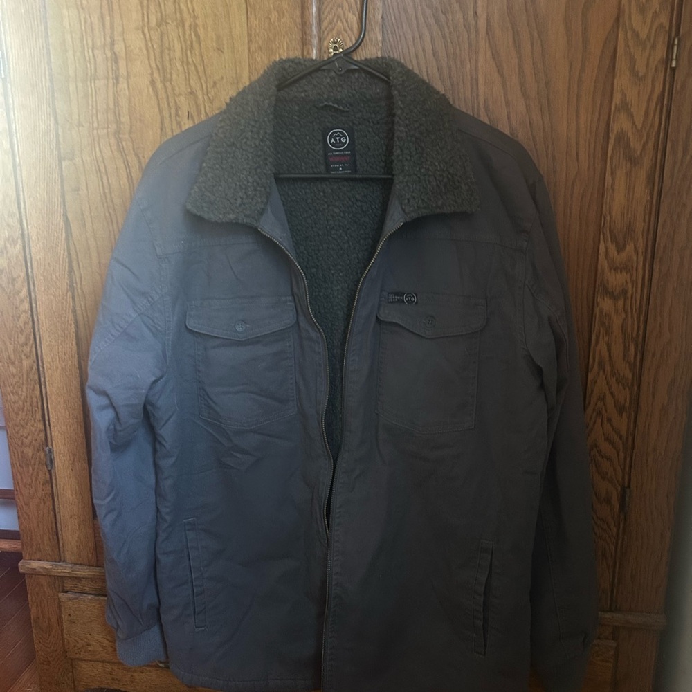 Wrangler Charcoal Jacket with Sherpa Collar